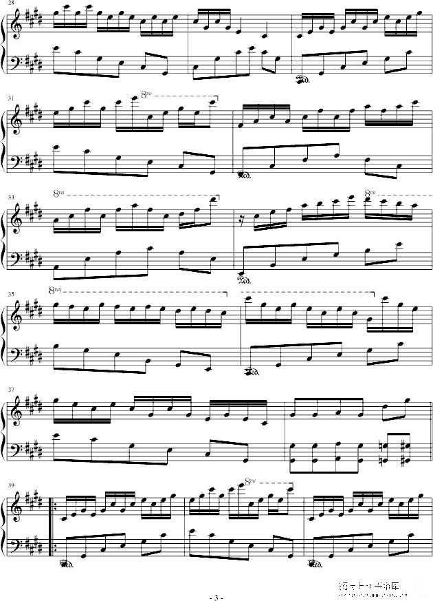水晶（短琶音练习曲）钢琴谱第3页