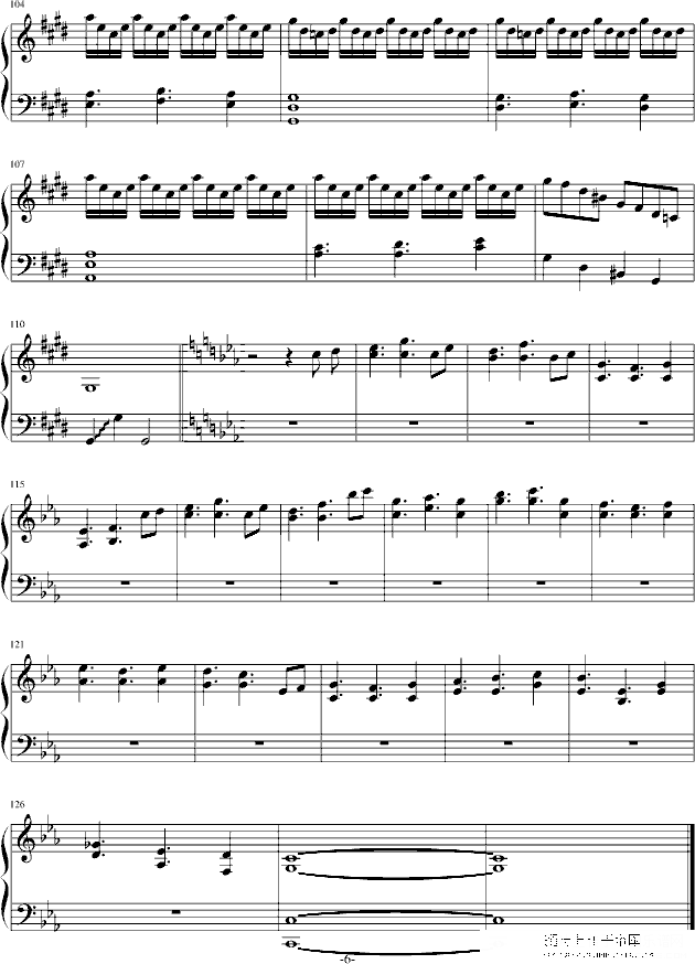 冰蓝组曲：旋转冰宫钢琴谱第6页