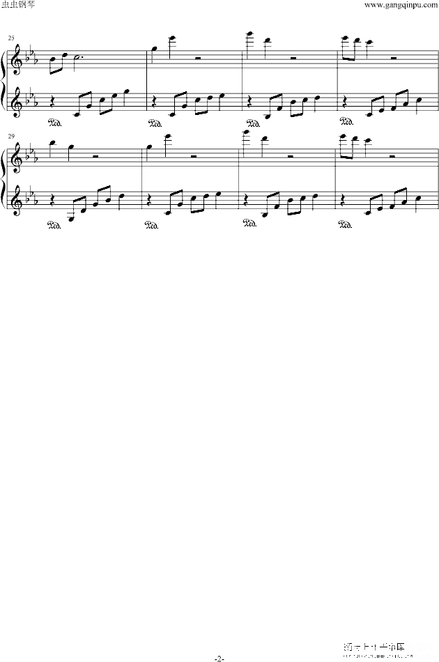 悲伤钢琴曲1钢琴谱第2页