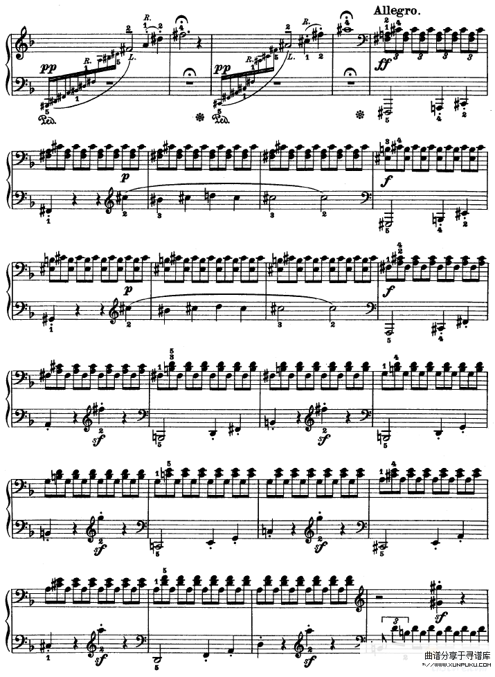 暴风雨-d小调第十七钢琴奏鸣曲 - Op.31—2-贝多芬钢琴谱第4页