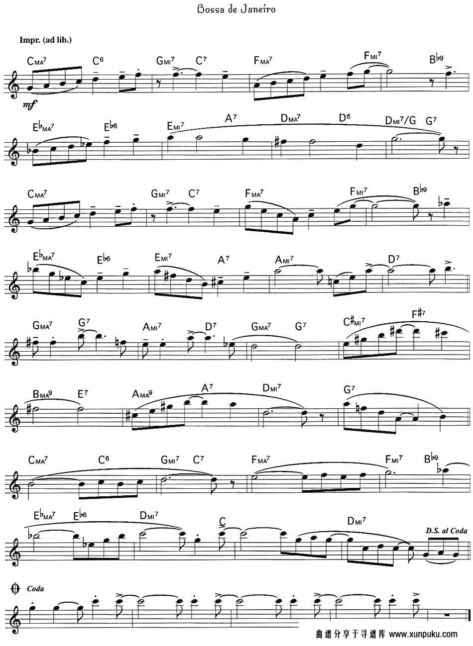 bossa de janeiro萨克斯谱第2页