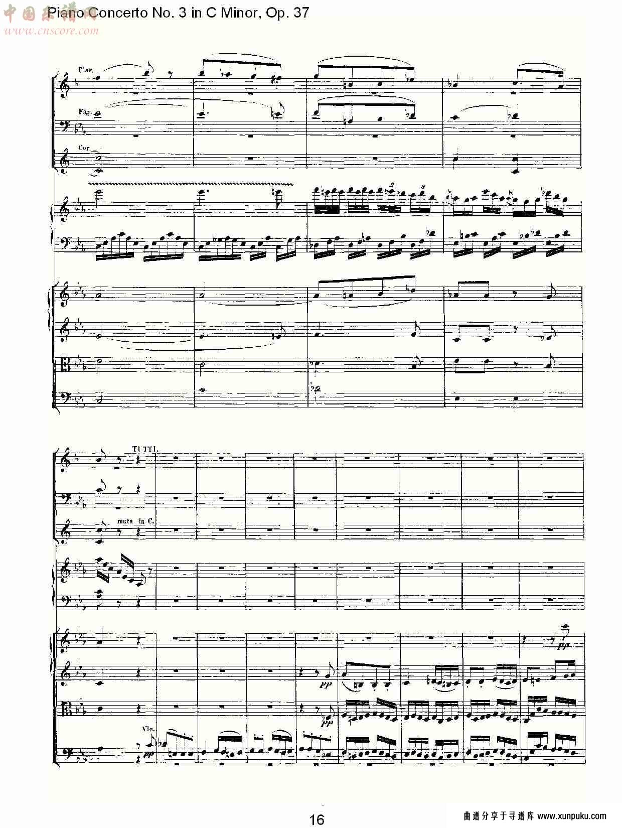 ｃ大调钢琴第三协奏曲 op.37 第三乐章（二）总谱第7页