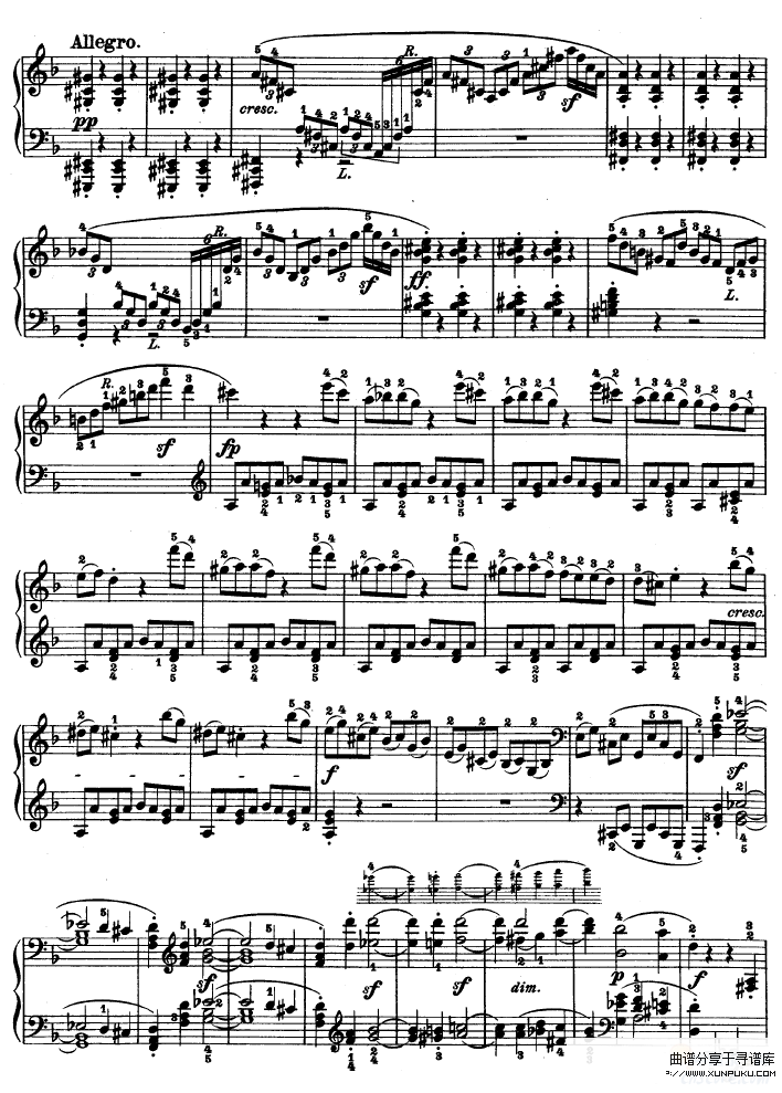 暴风雨-d小调第十七钢琴奏鸣曲 - Op.31—2-贝多芬钢琴谱第6页