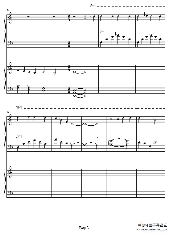 The Piano Duet（四手联弹）-影视钢琴谱第3页