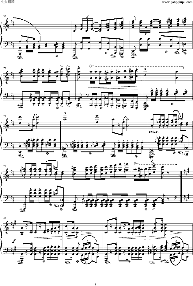 波兰军队舞曲op.40 no.1钢琴谱(钢琴曲)钢琴谱第5页