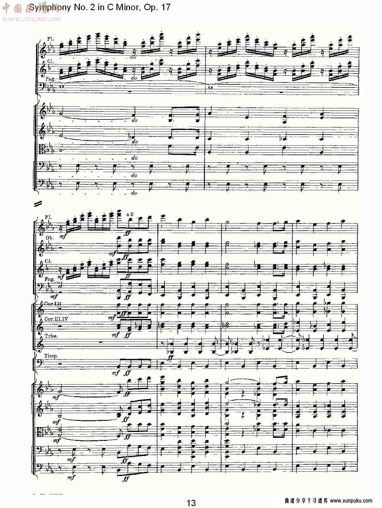 c小调第二交响曲, op.17第二乐章（三）总谱第3页