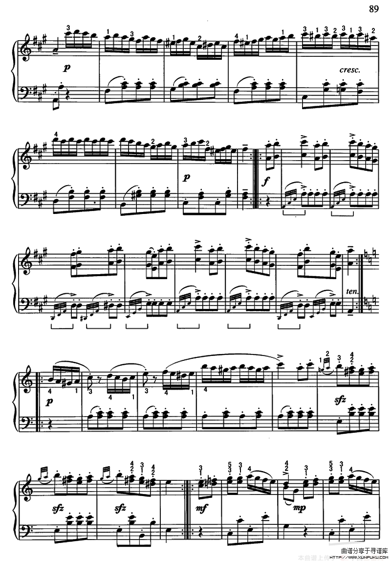 土耳其进行曲（带指法）钢琴谱第3页