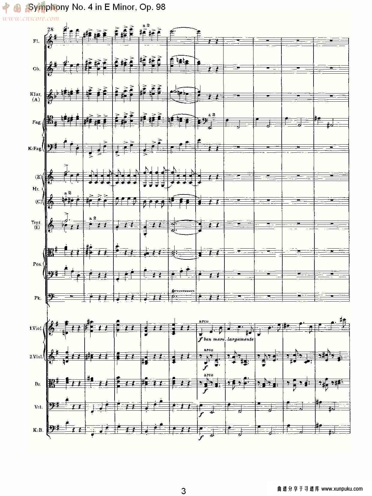 e小调第四交响曲, op.98第四乐章（一）总谱第4页