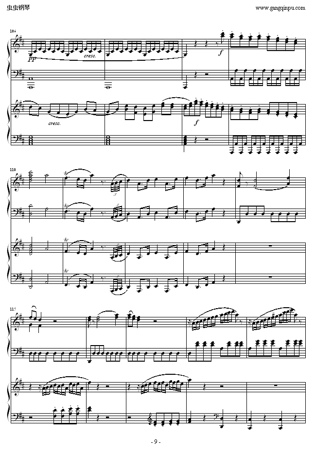 d大调双钢琴奏鸣曲k448第一乐章钢琴谱第15页