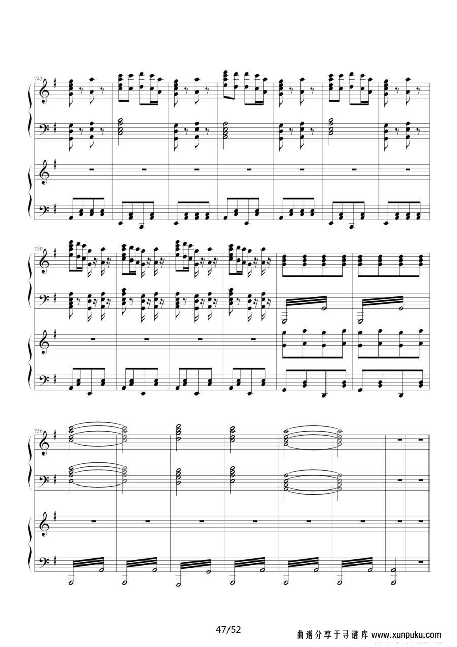 《功夫》主题曲钢琴谱第47页