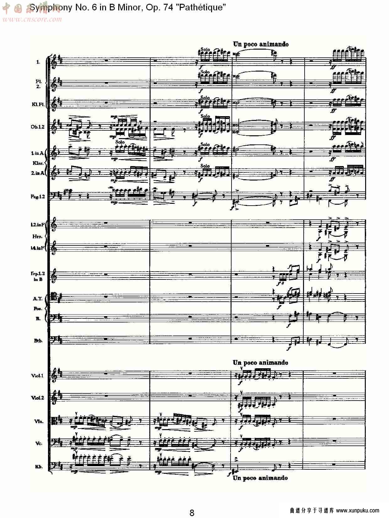 b小调第六交响曲,op.74pathétique第一乐章（二）总谱第3页