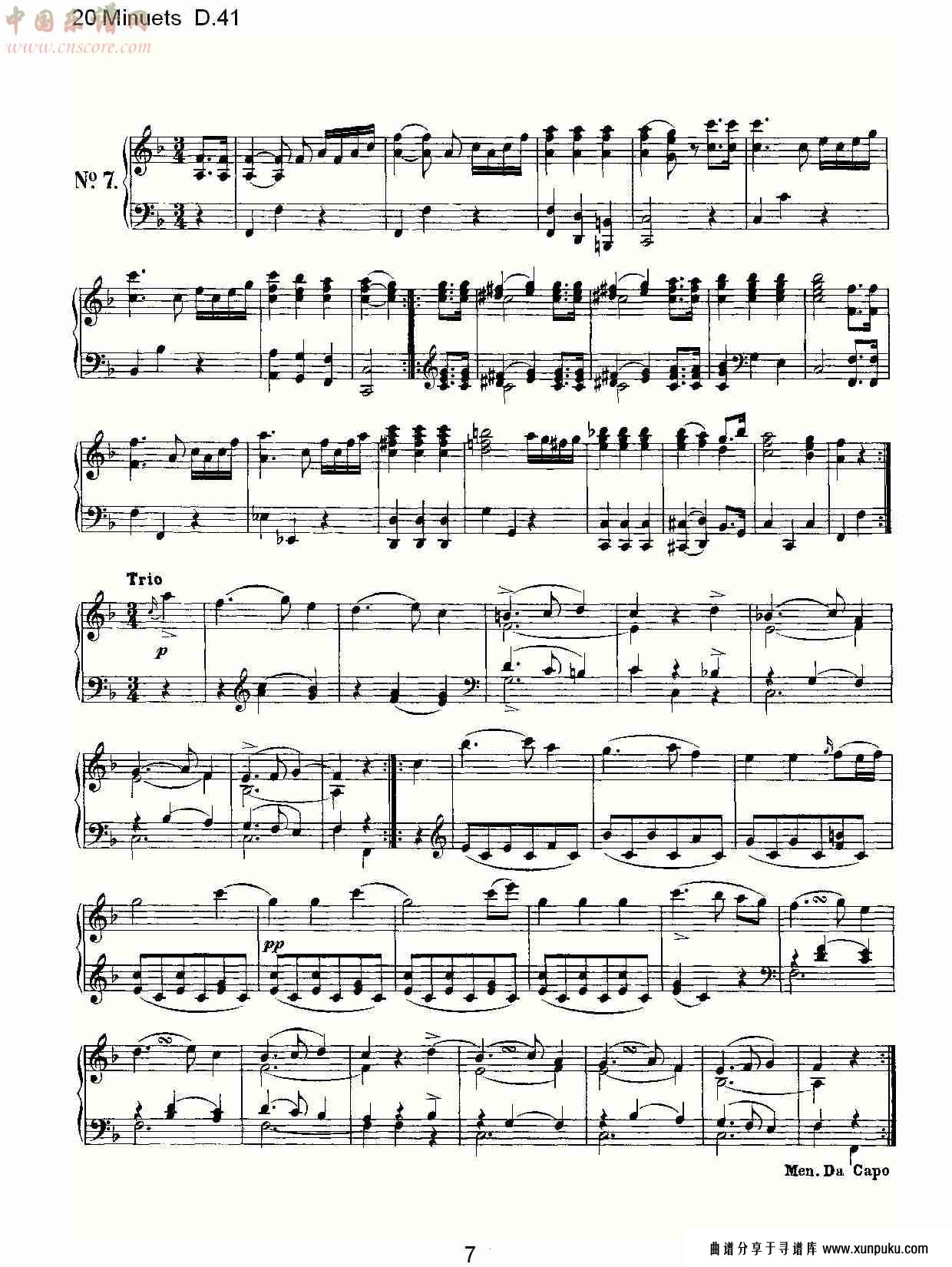 20 minuets d.41  20米奴哀小步舞曲d.41（二）总谱第2页