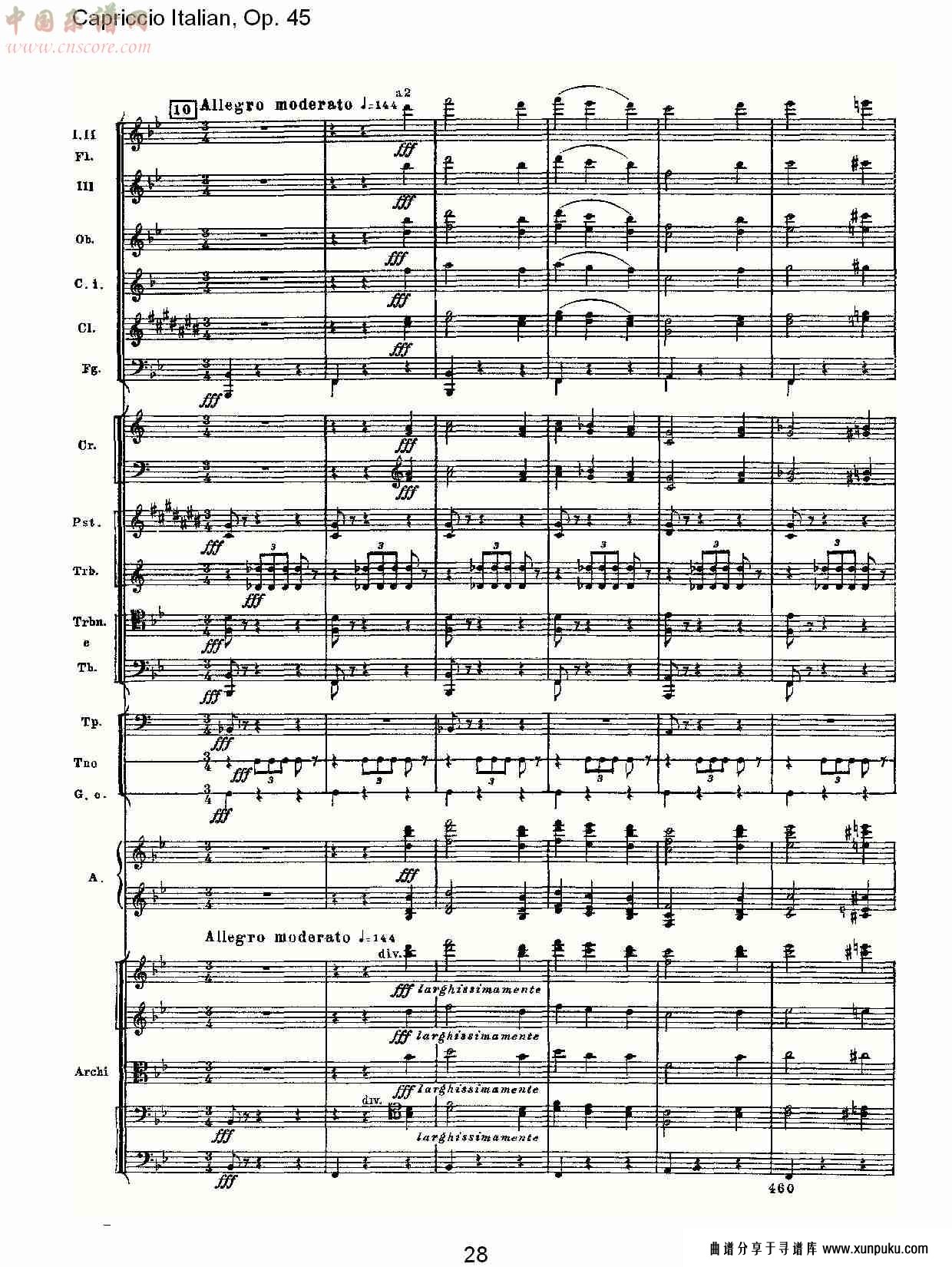 意大利幻想曲,op.45第二部（六）总谱第3页