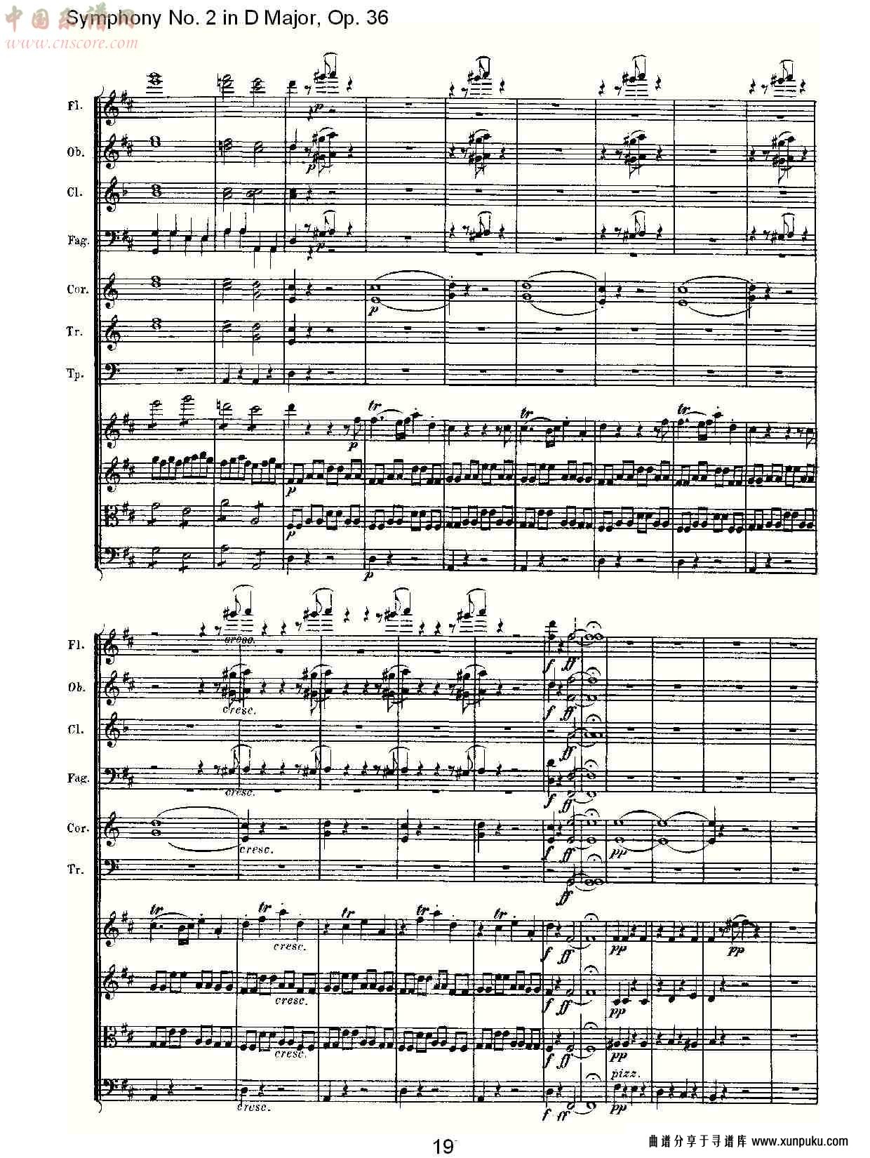 d大调第二交响曲 op. 36  第四乐章总谱第11页