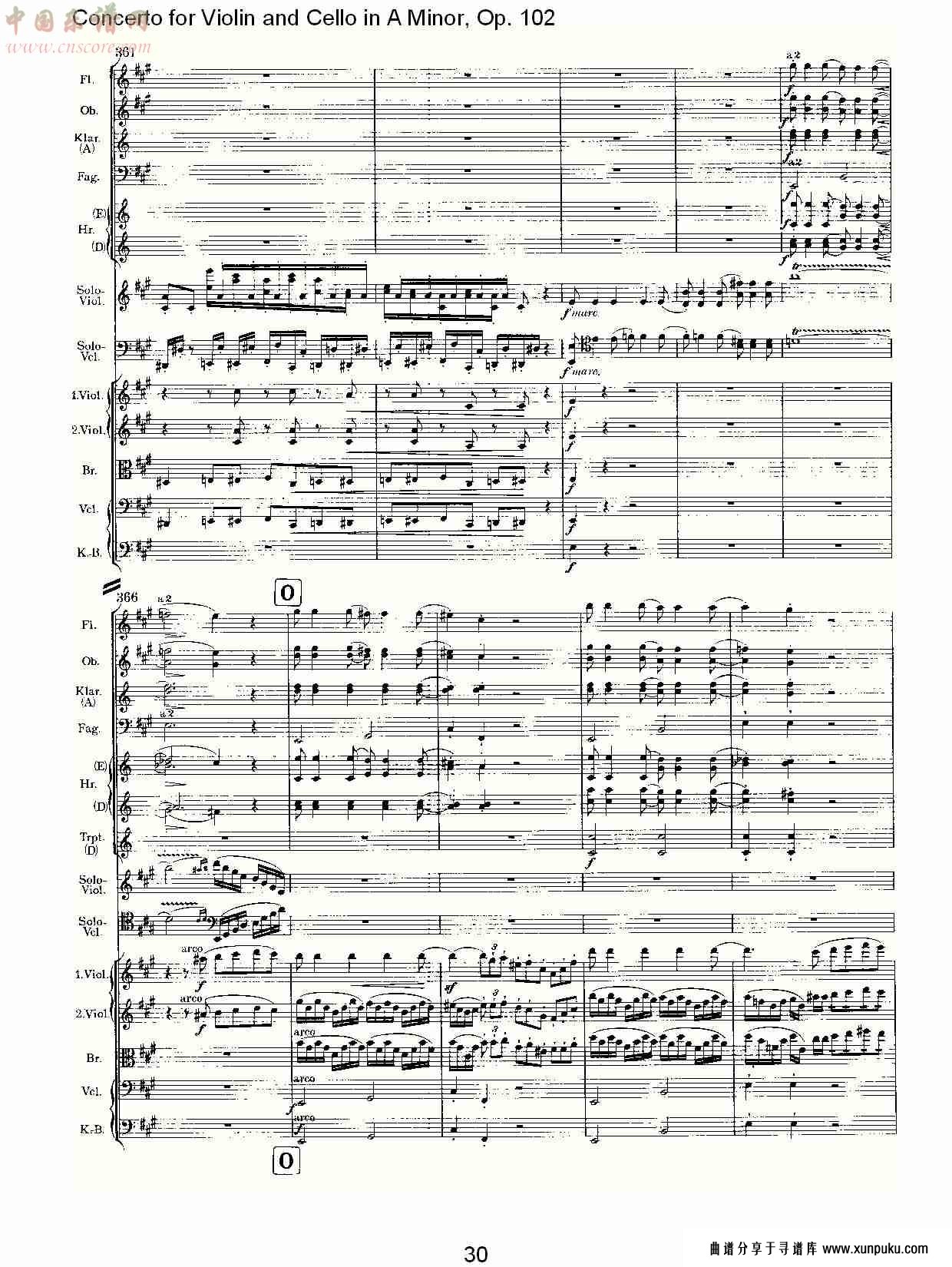 a小调小提琴与大提琴协奏曲, op.102第一乐章（六）总谱第5页