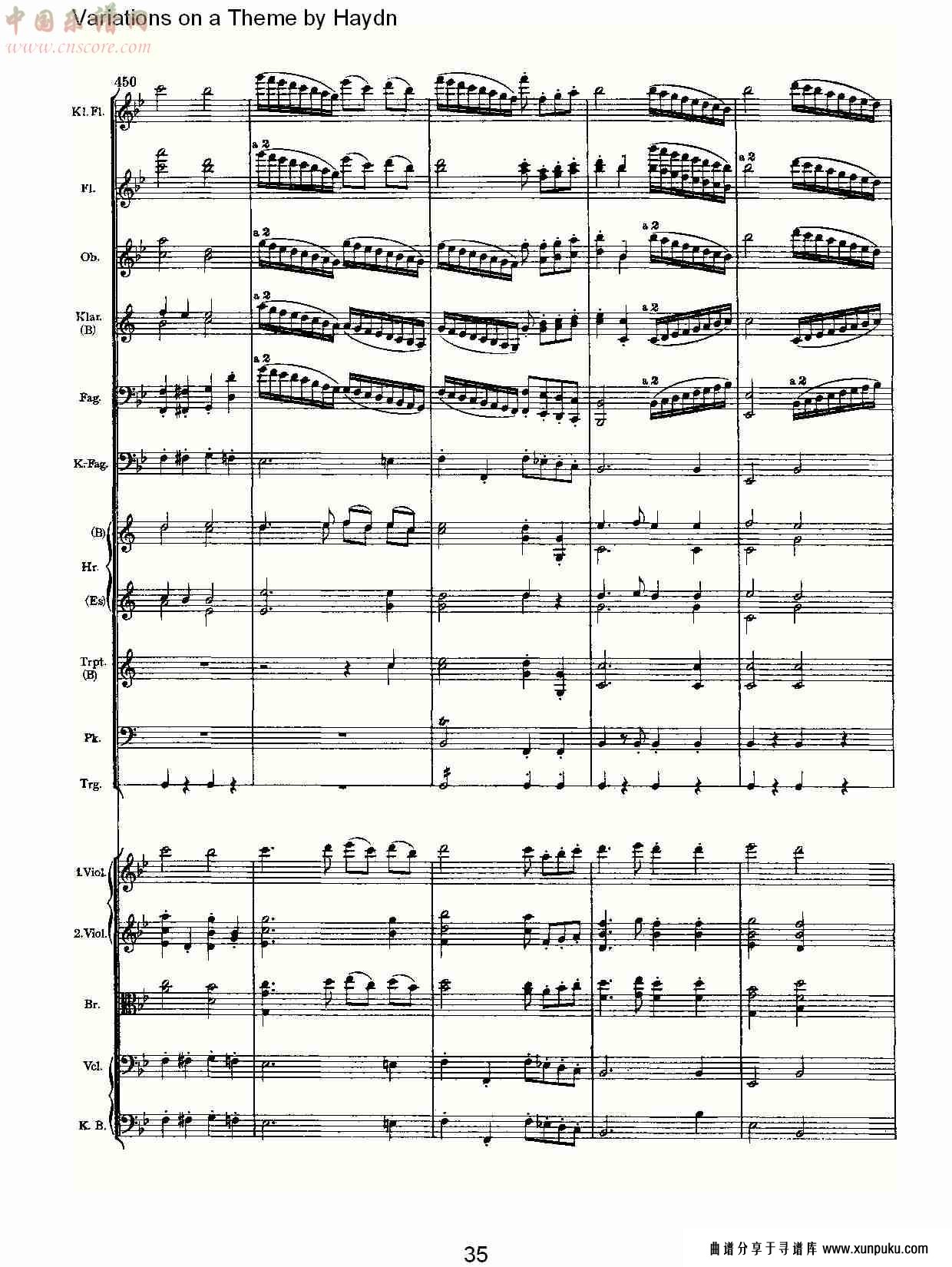 variations on a theme by haydn   海顿主旋律变奏曲（七）总谱第5页