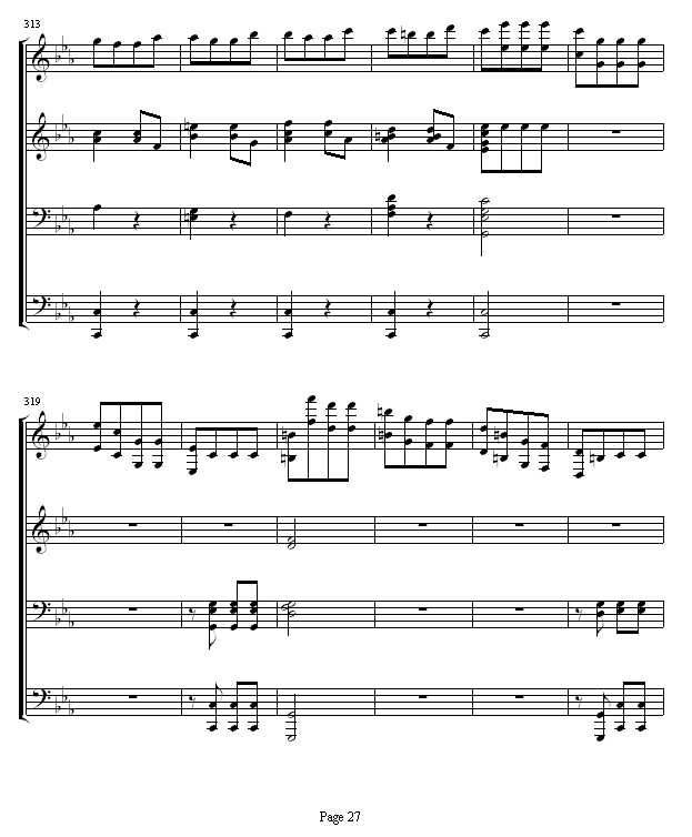 命运交响曲 （钢琴4手联弹）钢琴谱(钢琴曲)钢琴谱第20页