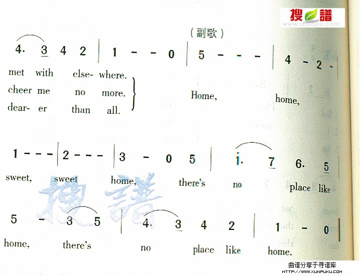 home sweet home简谱第2页