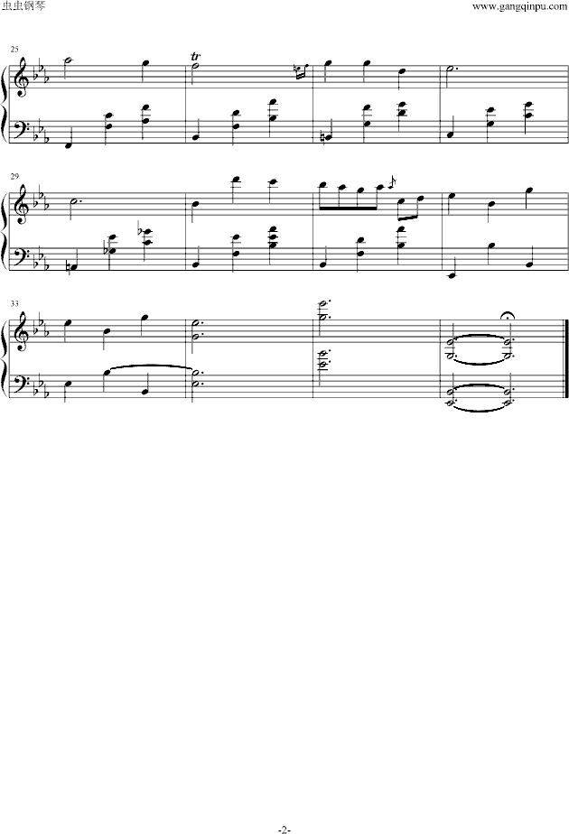 夜曲（简易版）钢琴谱(钢琴曲)钢琴谱第2页