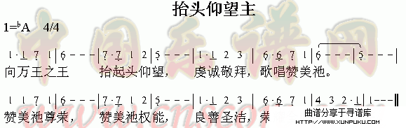 抬头仰望主简谱