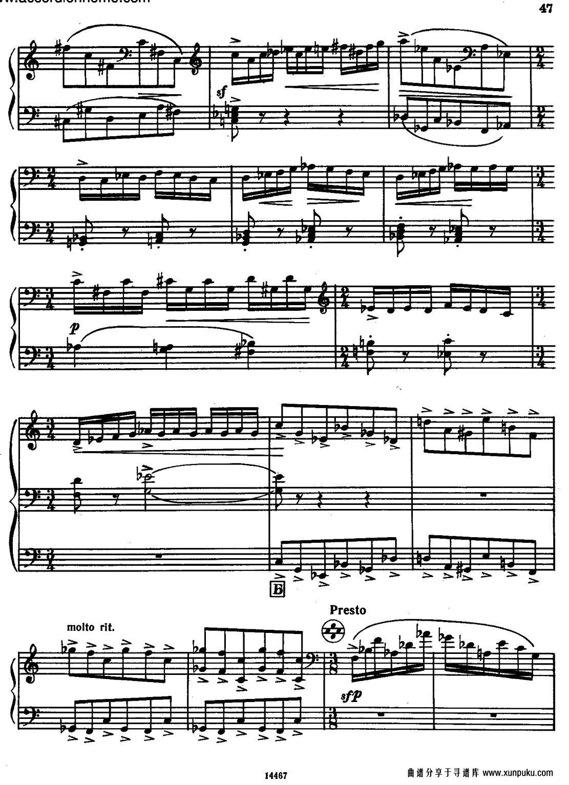 Sonate No.3手风琴谱第17页