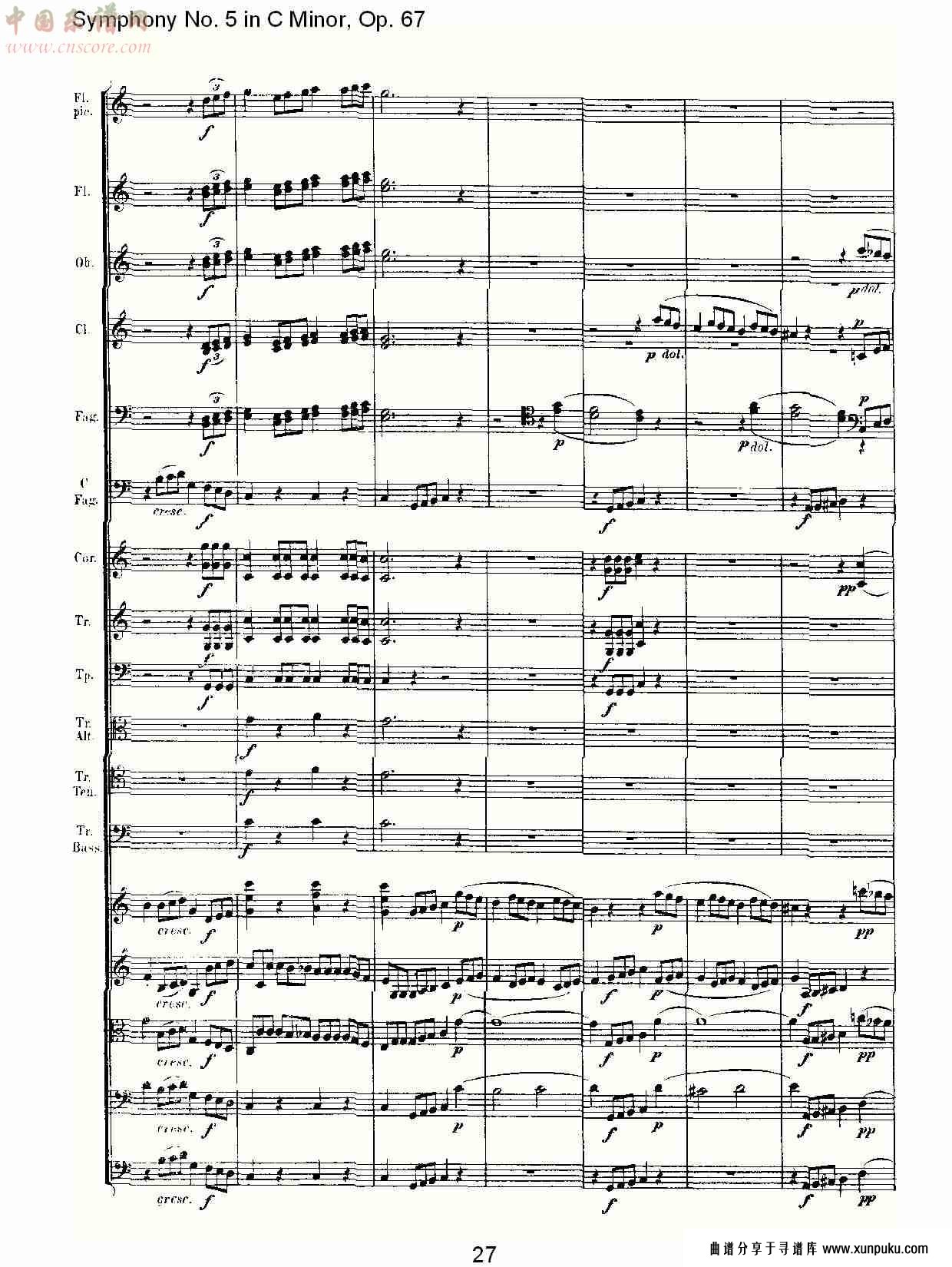 c大调第五交响曲 op.67 第四乐章总谱第20页