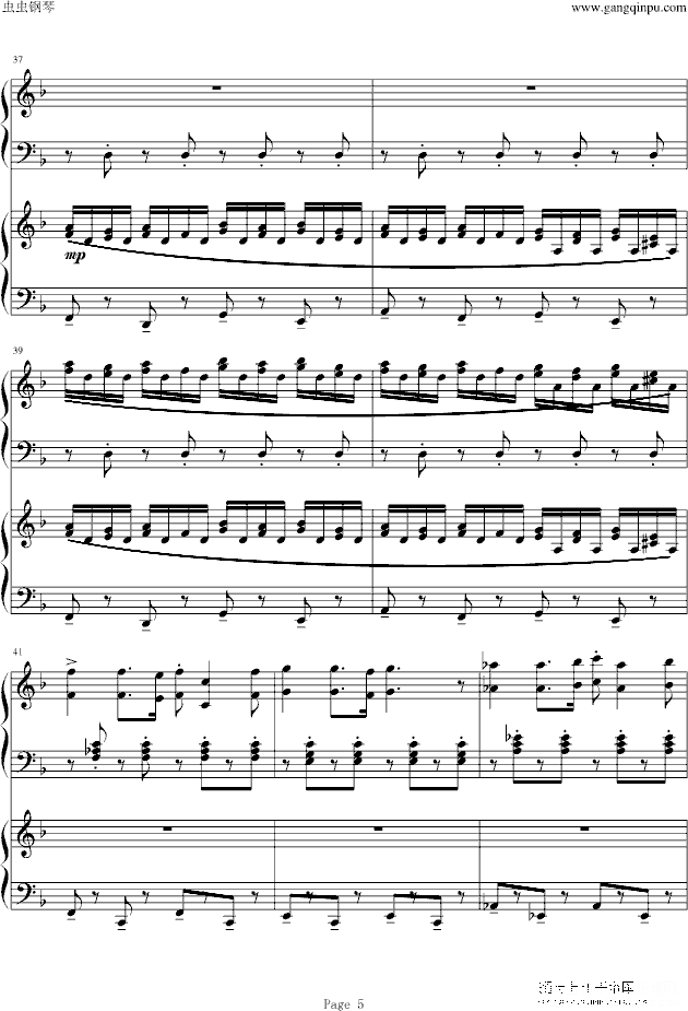 红色警戒3主题曲 《苏维埃进行曲》 red alert 3  soviet march 四手联弹钢琴谱第8页