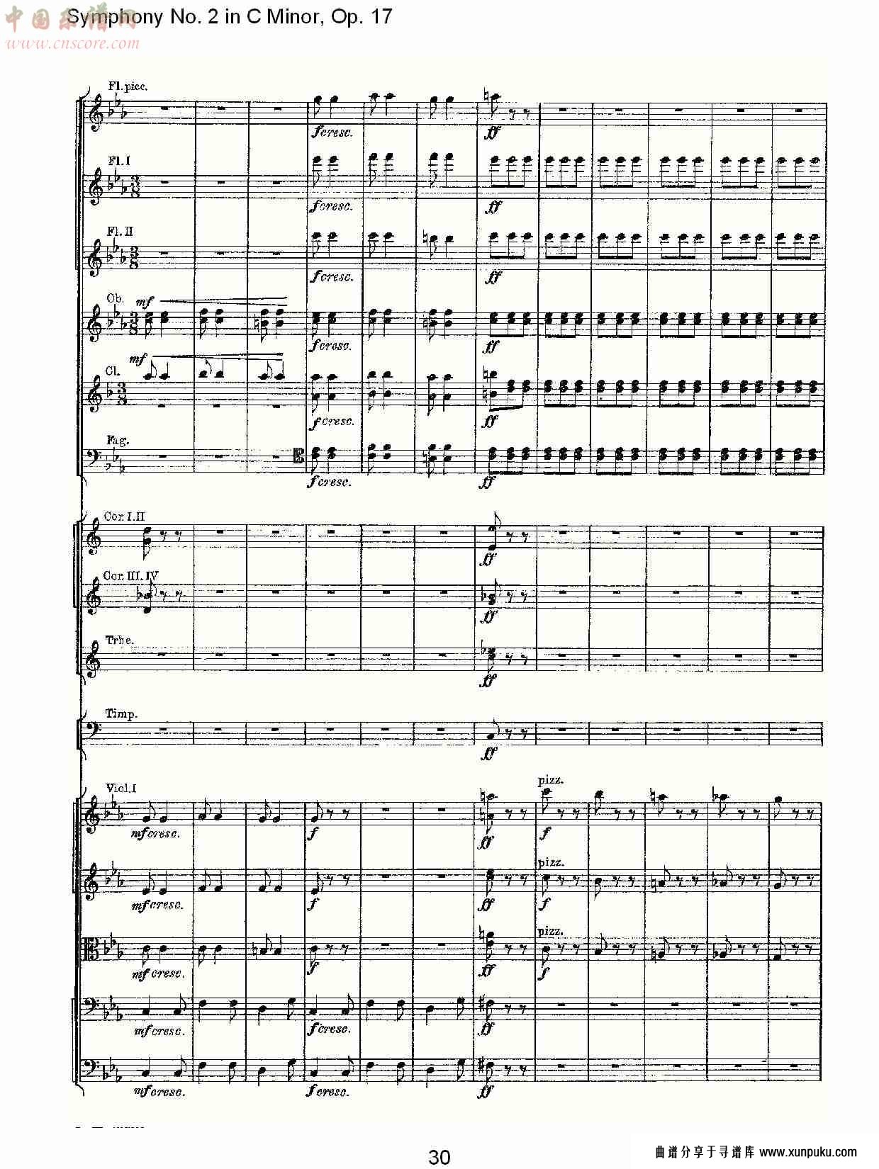 c小调第二交响曲, op.17第三乐章（六）总谱第5页
