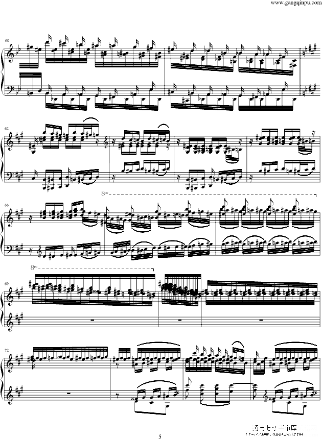 liszt  feux follets钢琴谱第5页